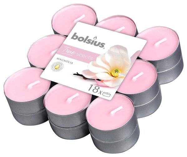 Duft-Teelichte Alu 4 Stunden 18er Pack True Scents Magnolie