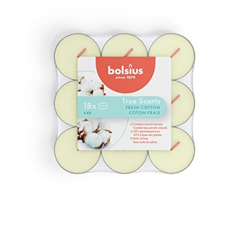 Duft-Teelichte Alu 4 Stunden 18er Pack True Scents Fresh Cotton