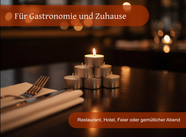 200x Teelichter 8 Stunden Brenndauer Gastro Teelichter weiss/weiß h