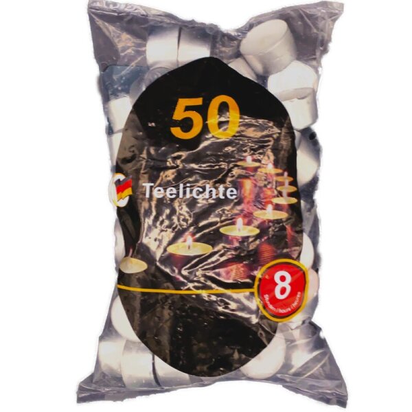 200x Teelichter 8 Stunden Brenndauer Gastro Teelichter weiss/weiß h