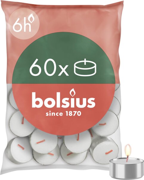 Teelichte 60er Beutel, 6h weiß