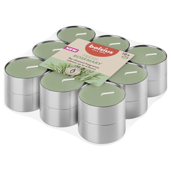 Duft-Teelichte Alu 4 Stunden 18er Pack True Scents - ab August Rosmarin