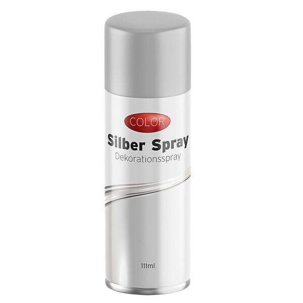 Dekospray zum Basteln 111ml | Spraydose silber | Weihnachten Glitzerspray Glanzspray (1 x Spraydose silber)